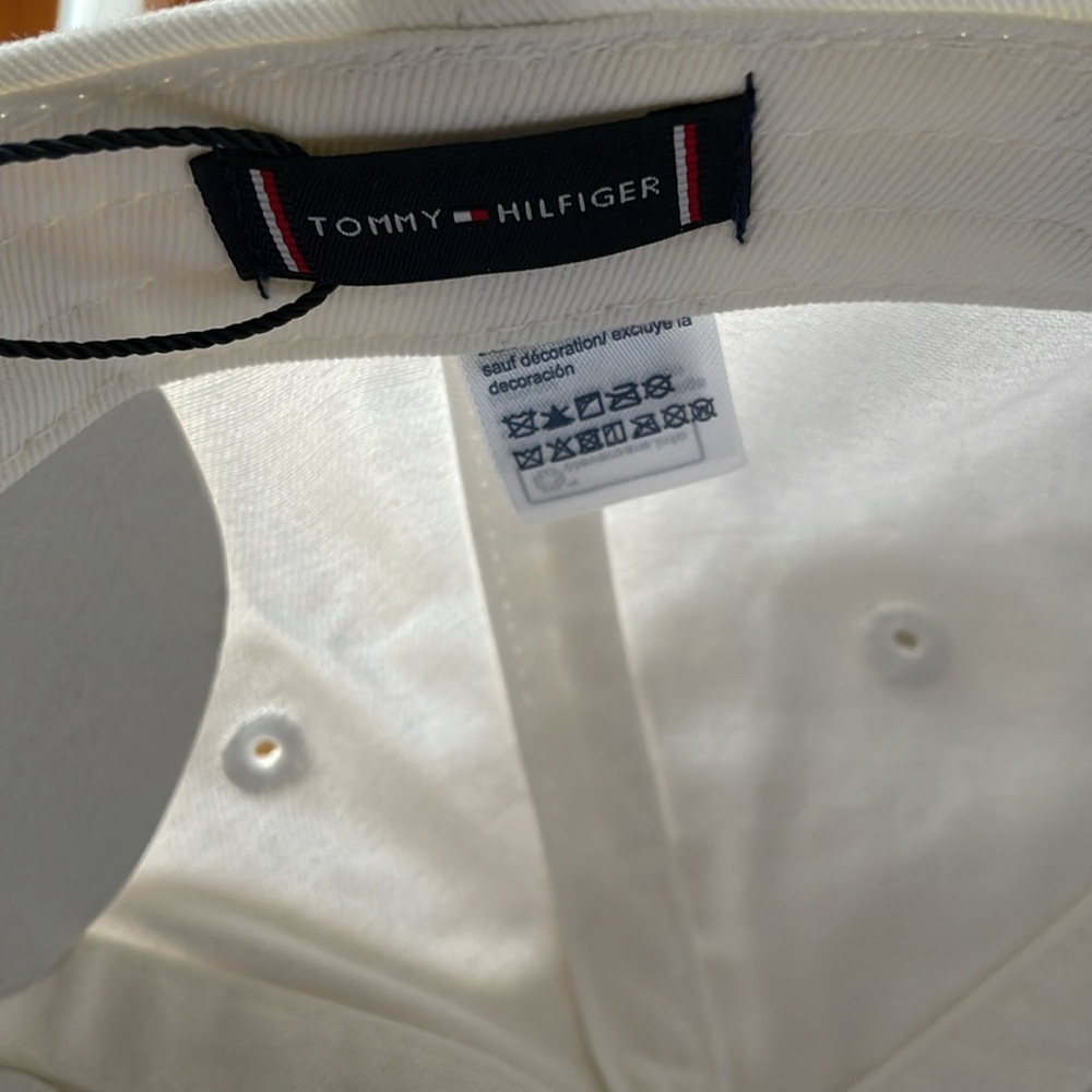 Tommy Hilfiger Men's White Logo Baseball Cap/Hat Adjustable Strap One Size NWT - Picture 5 of 6